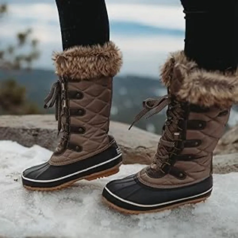 New Bearpaw Mckinley Women's Insulated Tall Winter Boots Water Proof Size 5